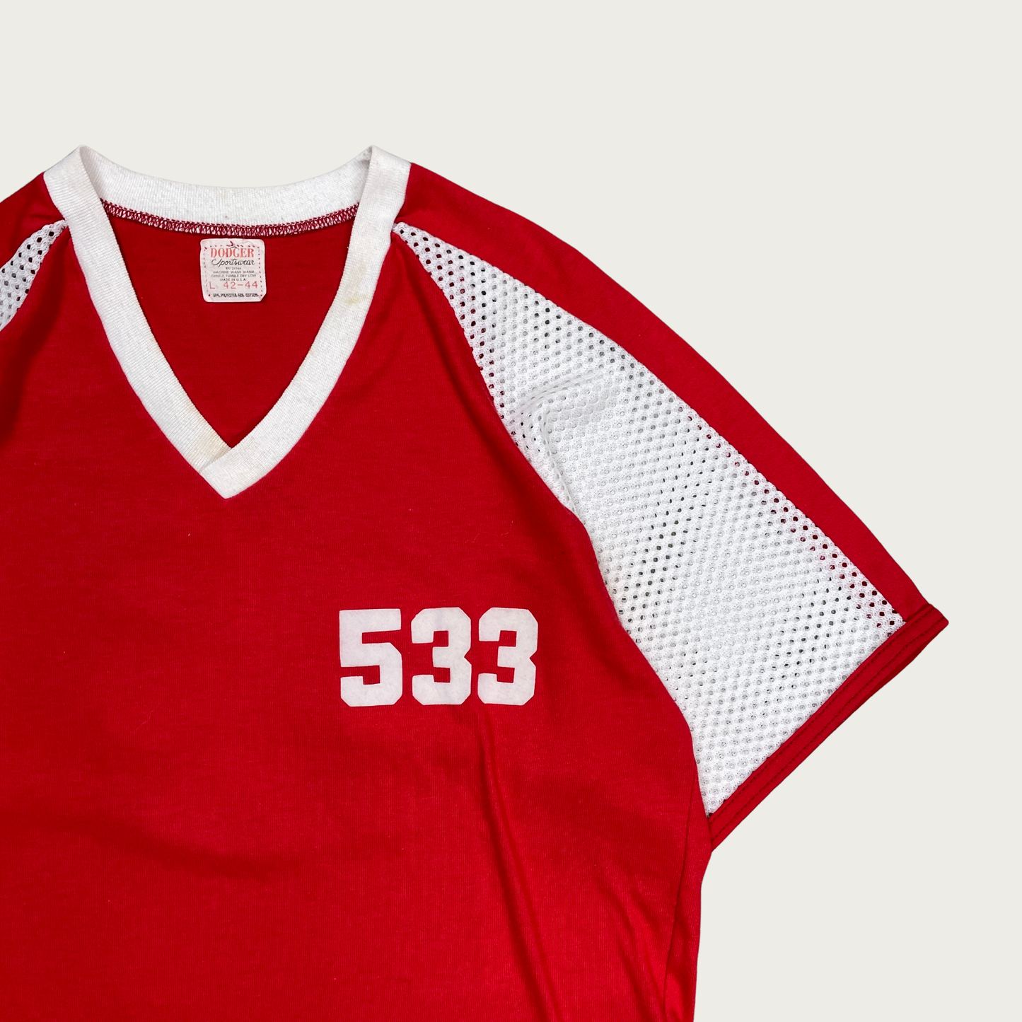 (L) Red Number Jersey Tee