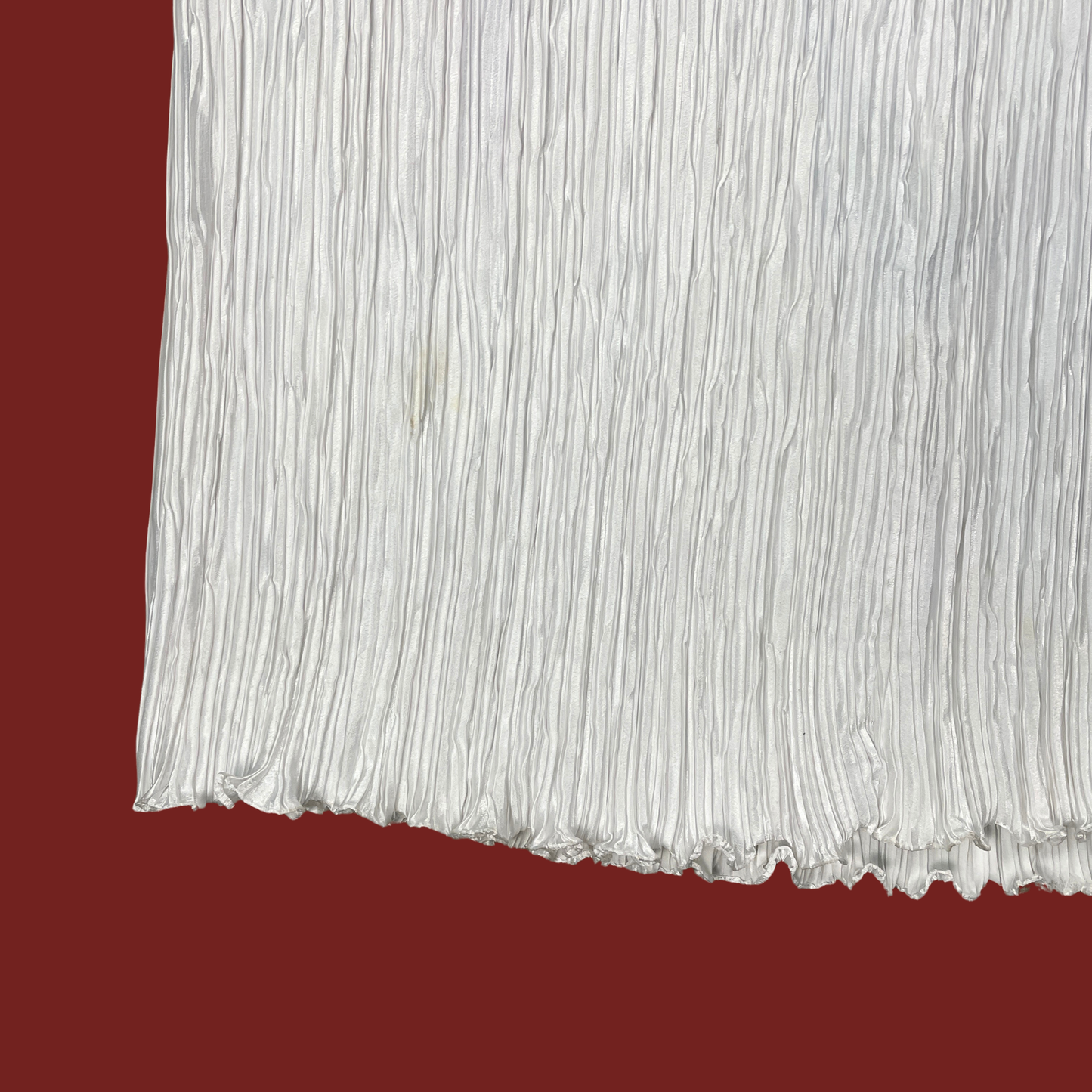 (L) White Pleated Georgette Maxi Skirt