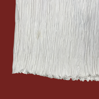 (L) White Pleated Georgette Maxi Skirt