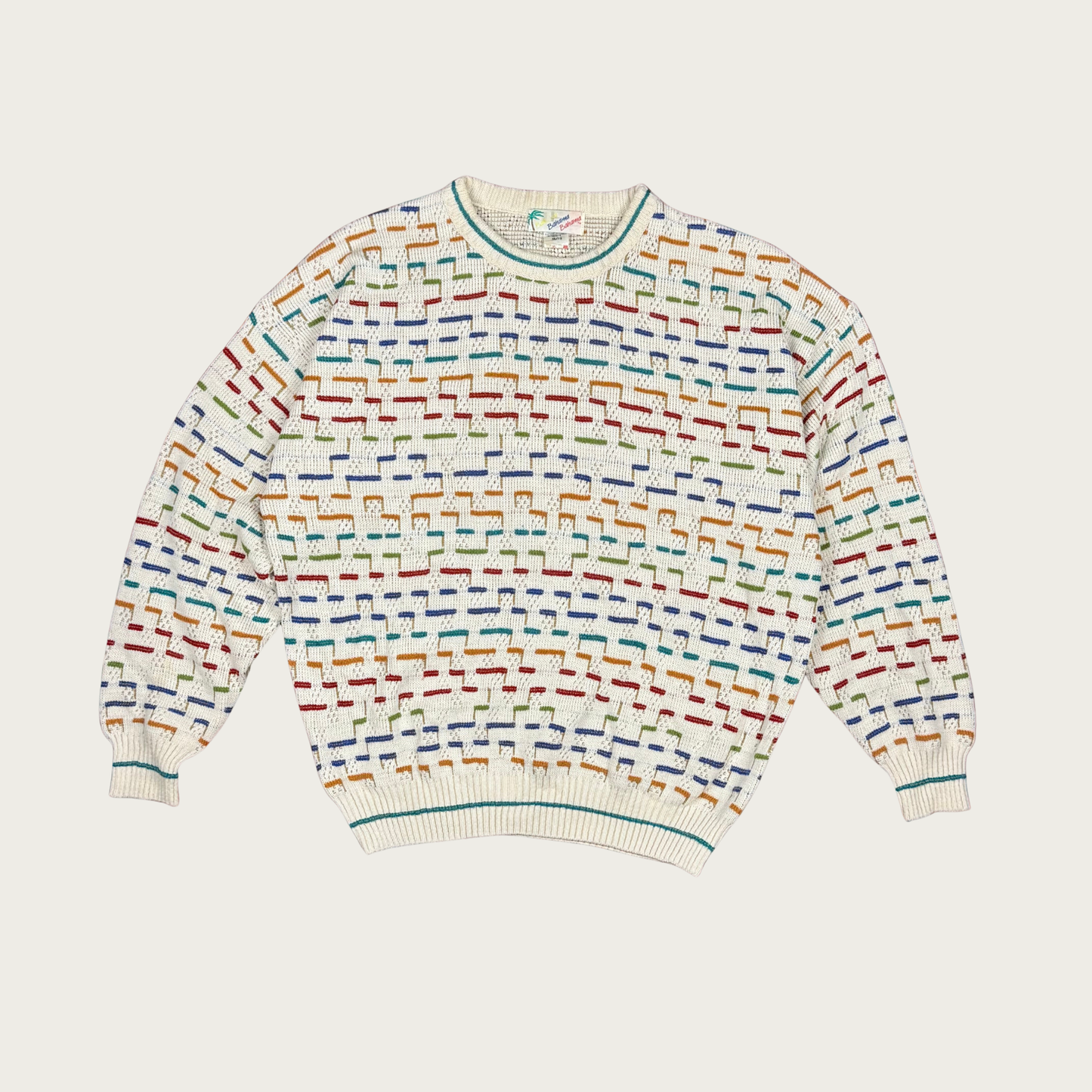 (XL) 80s Rainbow Knit Sweater