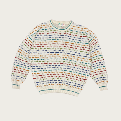 (XL) 80s Rainbow Knit Sweater