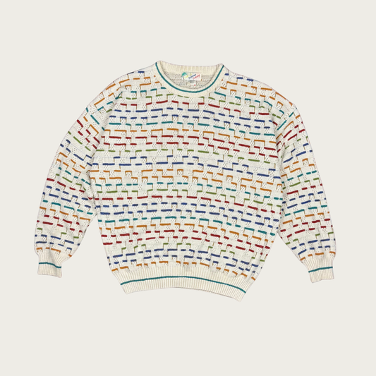 (XL) 80s Rainbow Knit Sweater