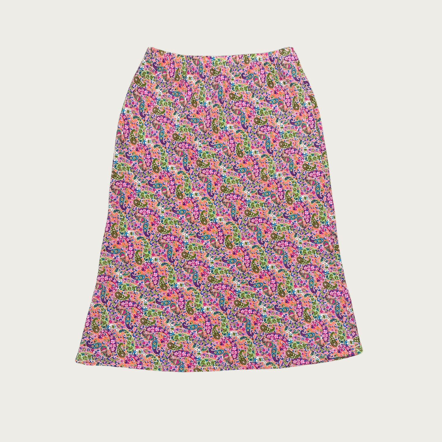 (S/M) Multicolor Floral Midi Skirt