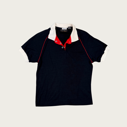(M) 80s/90s Black/Red Polo Top
