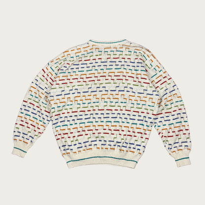 (XL) 80s Rainbow Knit Sweater