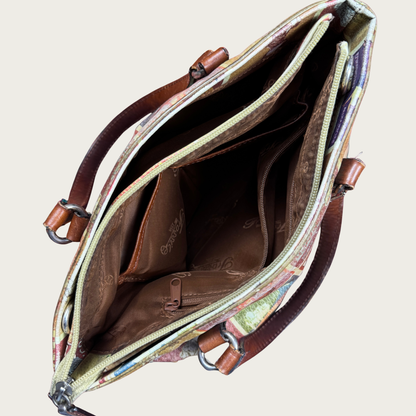 90s Fossil Leather Showgirl Print Bag