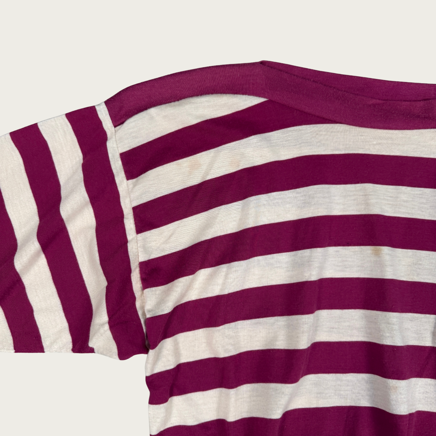 (M/L) 80s/90s Diane Von Furstenberg Magenta/Cream Striped Dolman Top