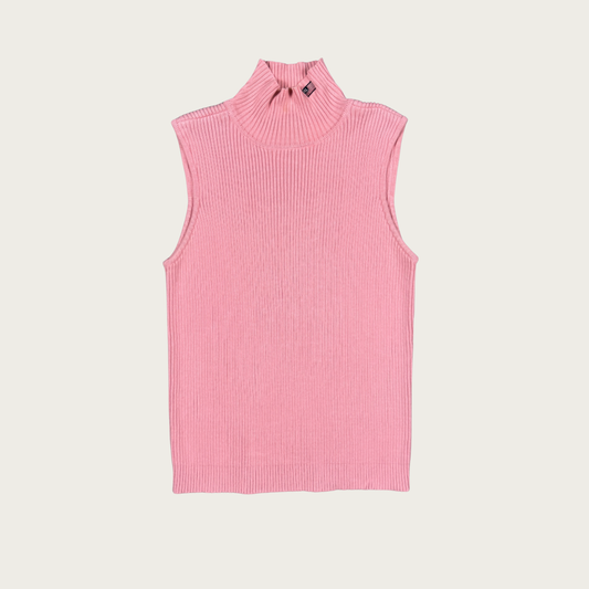 (L) Ralph Lauren Pink Knit High Neck Top