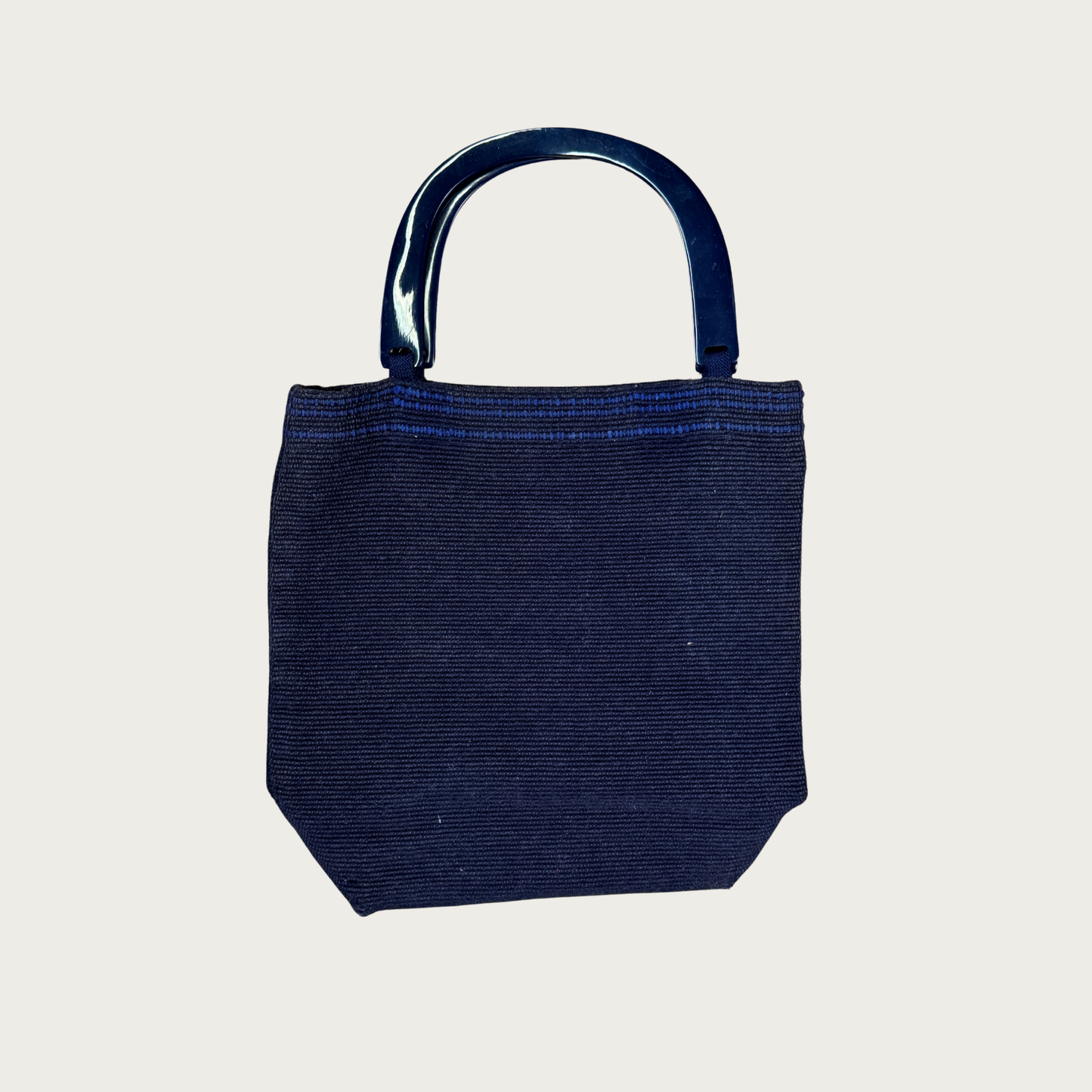60s Arrowcraft Navy Blue Woven Handbag