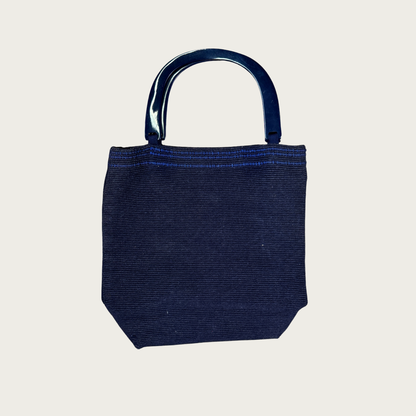60s Arrowcraft Navy Blue Woven Handbag
