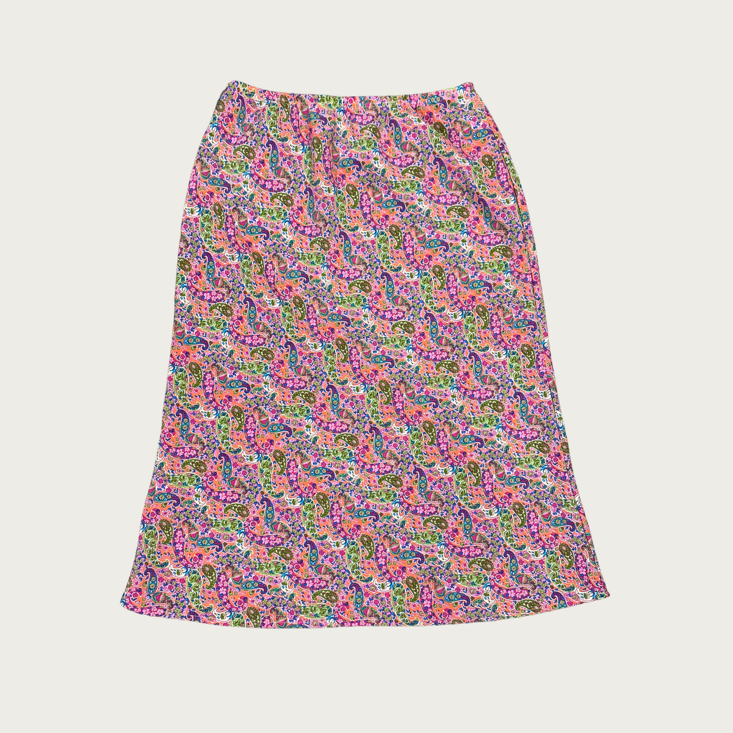 (S/M) Multicolor Floral Midi Skirt