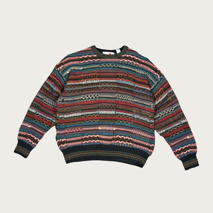 (L) 80s/90s Mixed Pattern Sweater