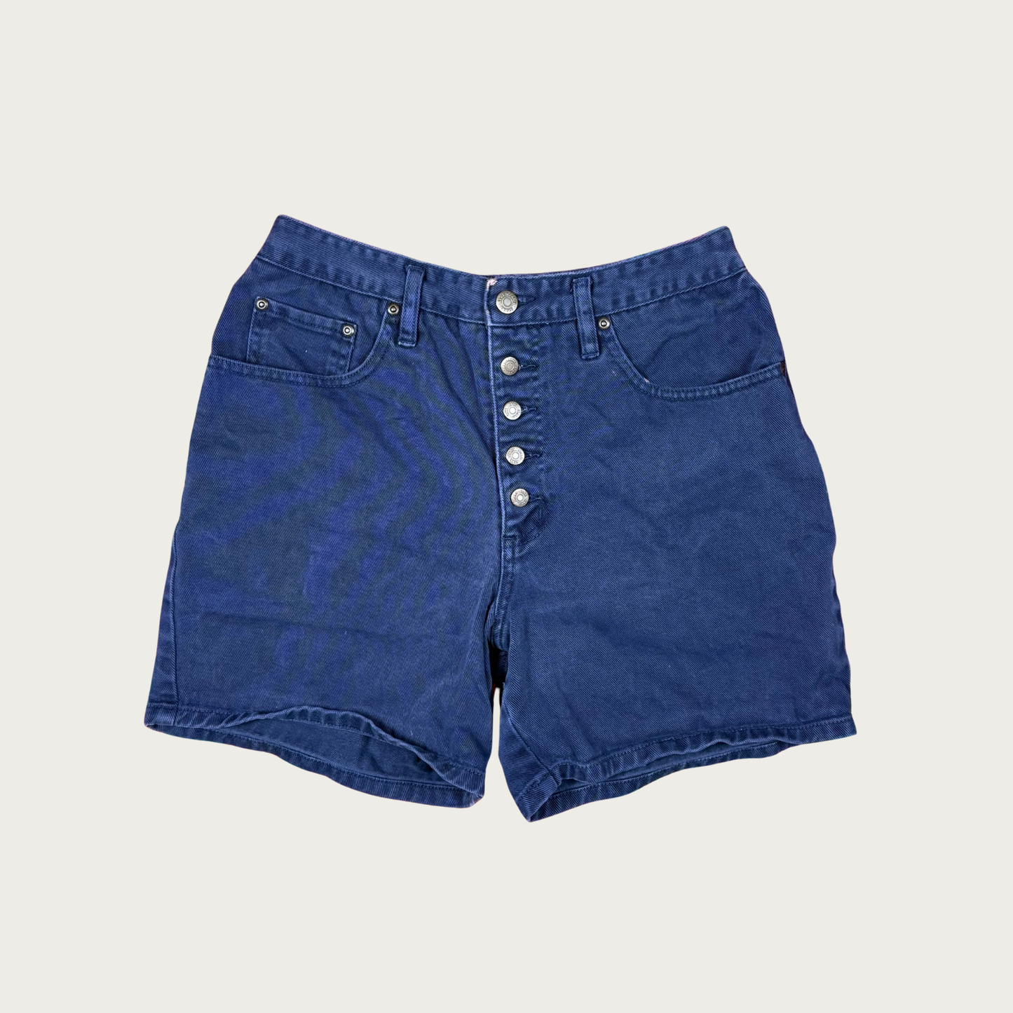 (27") 90s Navy Denim Button Fly Shorts