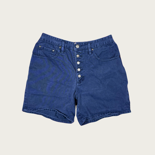 (27") 90s Navy Denim Button Fly Shorts
