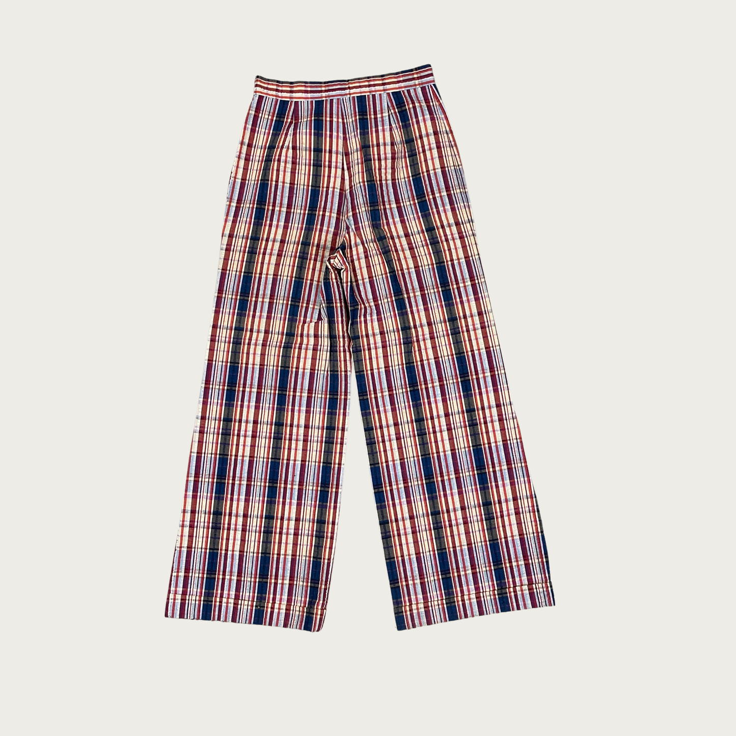 (28") 70s Multicolor Plaid Wide Leg Flares