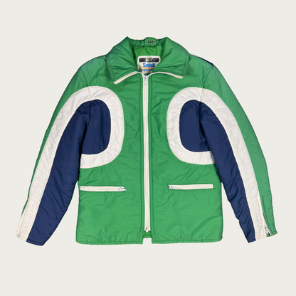 (S/M) 80s/90s Green/Navy Puffer Jacket