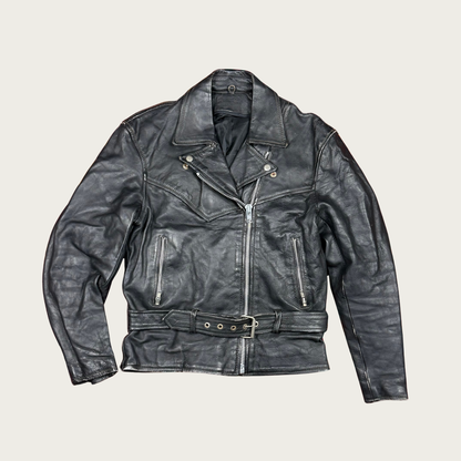 (S) Black Leather Moto Jacket