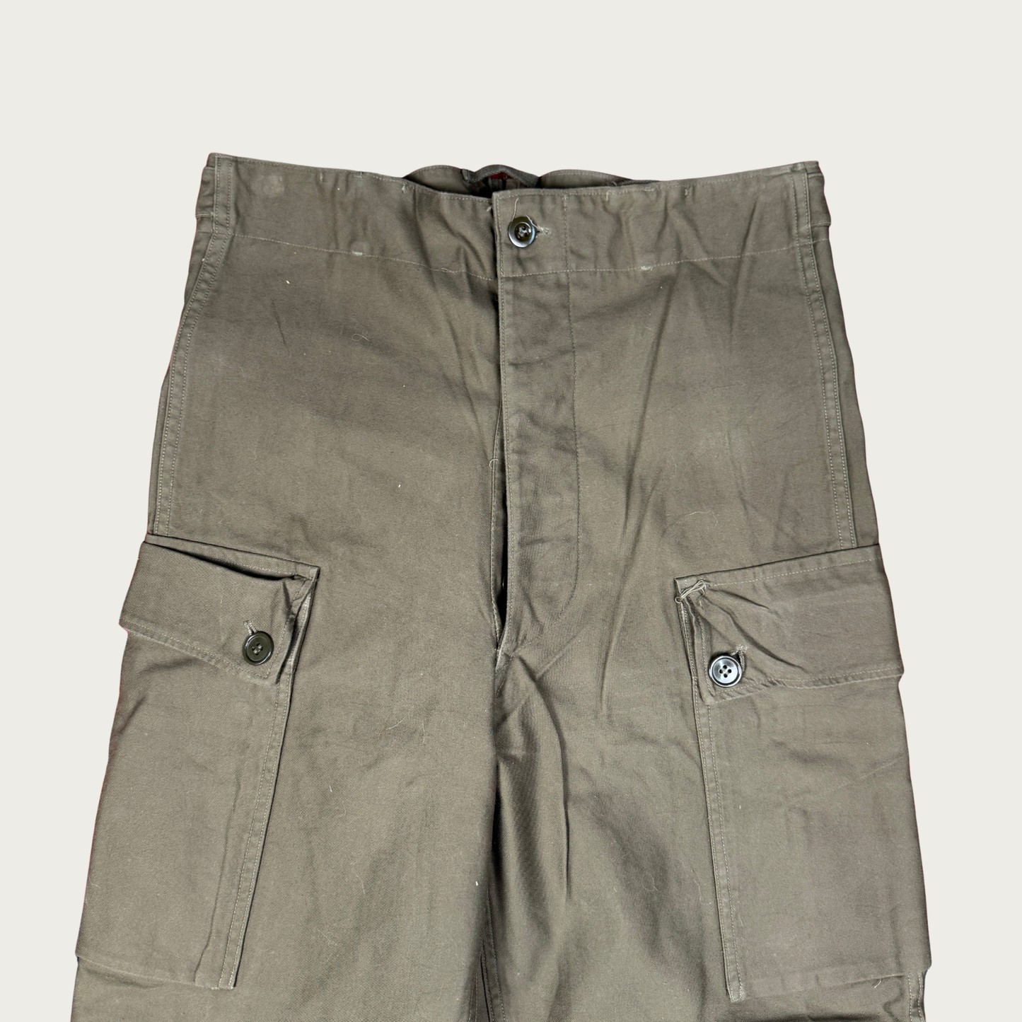 (25"-30") 1950s Dutch Military Field Pants