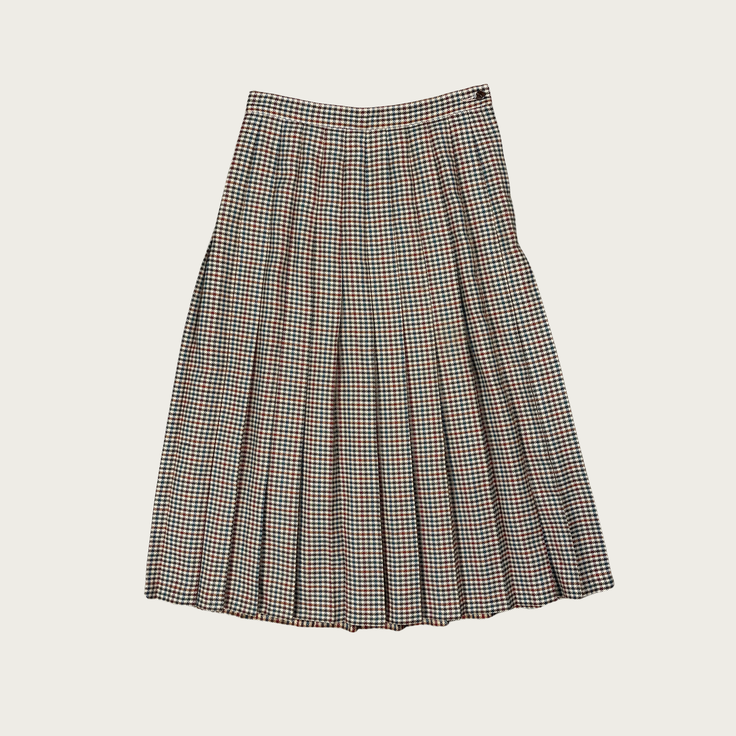(26") Multicolor Plaid Pleated Midi Skirt