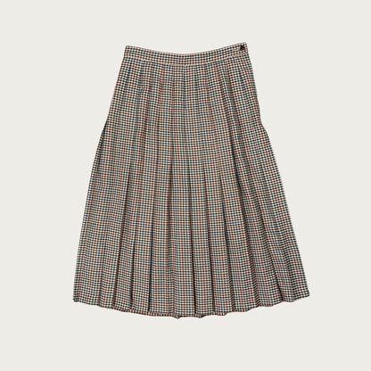 (26") Multicolor Plaid Pleated Midi Skirt