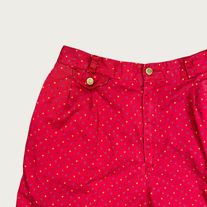 (29") Red Multicolor Polka Dot Shorts