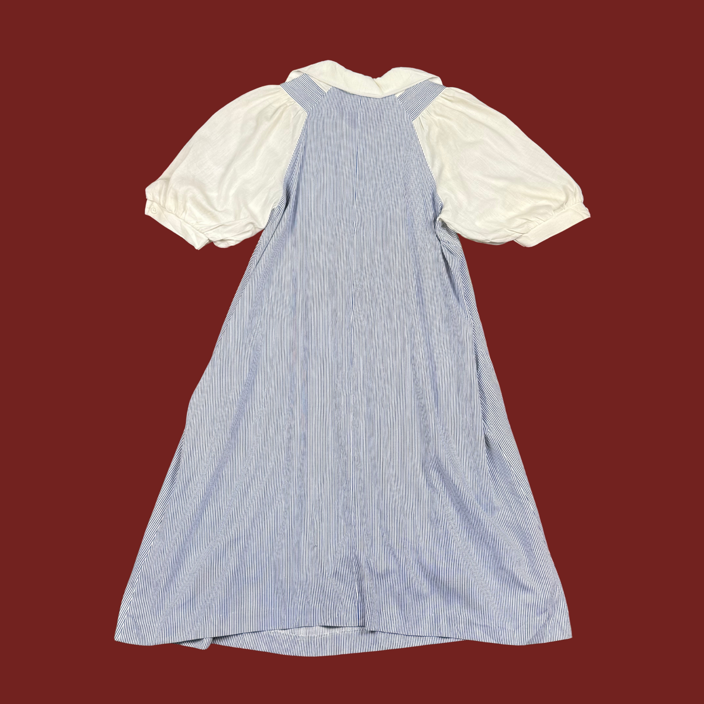 (M) 70s/80s Navy Pinstripe Midi Dress