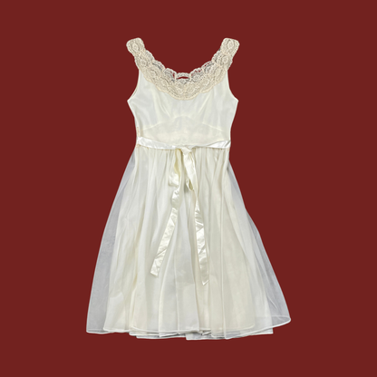 S) 60s Vanity Fair Cream Slip Dress – The Clothing Warehouse S) 60s Vanity Fair Cream Slip Dress – The Clothing Warehouse