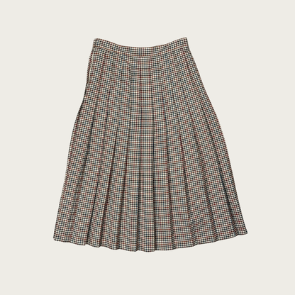 (26") Multicolor Plaid Pleated Midi Skirt