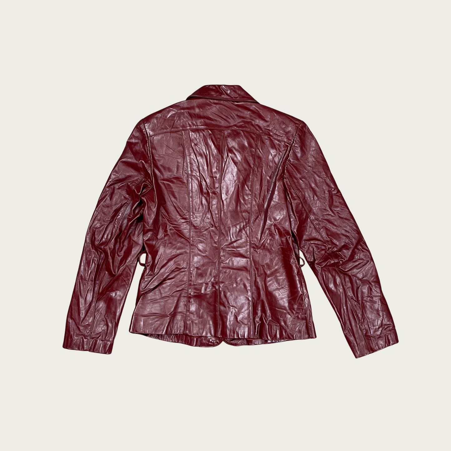 (S) Burgundy Leather Jacket