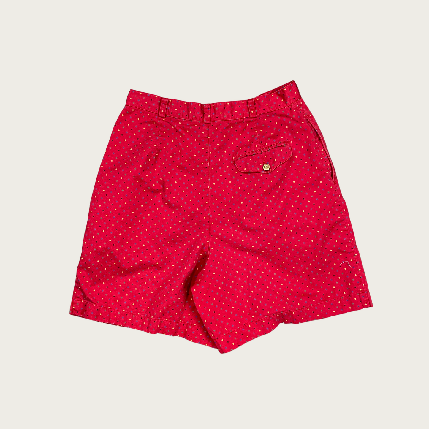 (29") Red Multicolor Polka Dot Shorts