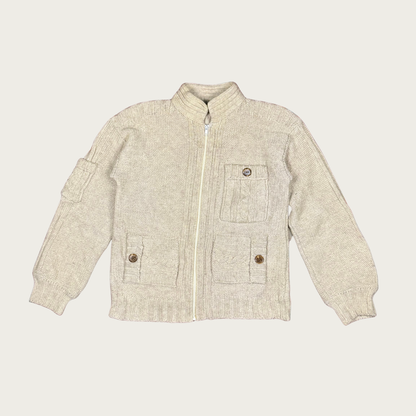 (M) 70s/80s Cream Wool Zip Up Jacket