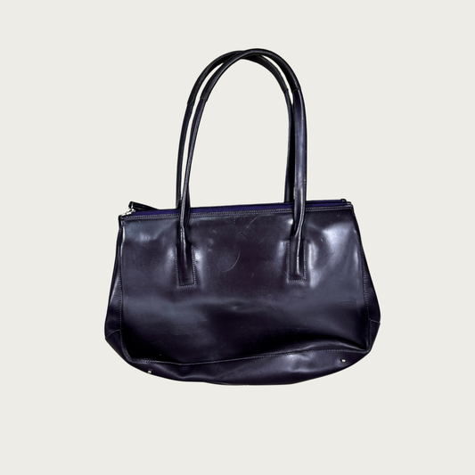 90s Kenneth Cole Genuine Leather Deep Plum Shoulder Bag