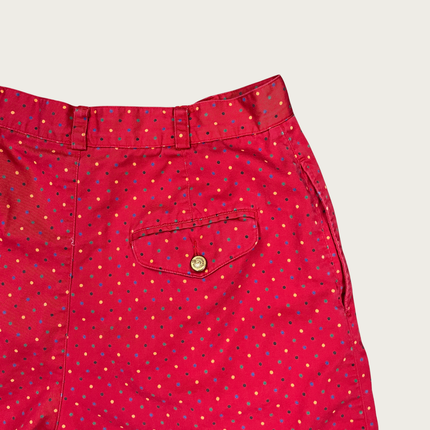 (29") Red Multicolor Polka Dot Shorts