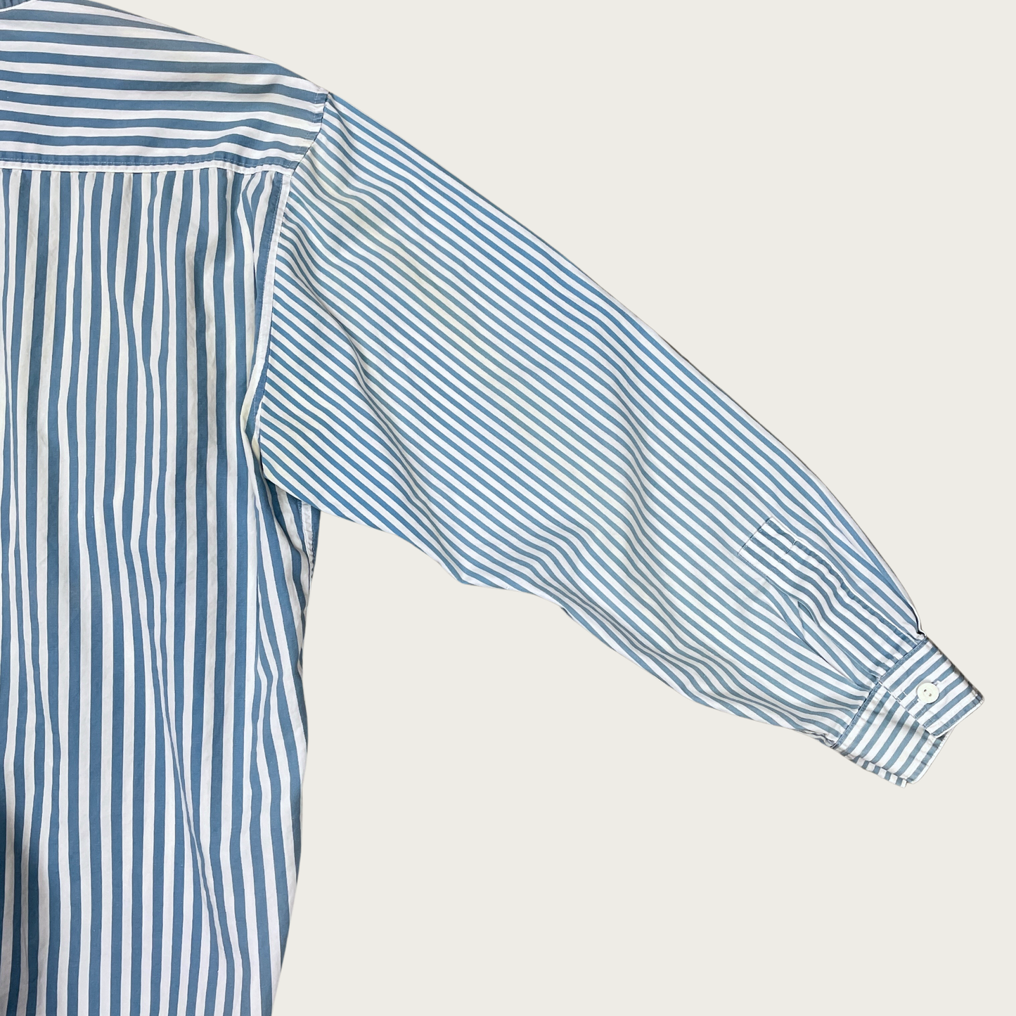 (L) Blue Striped Button Down Shirt