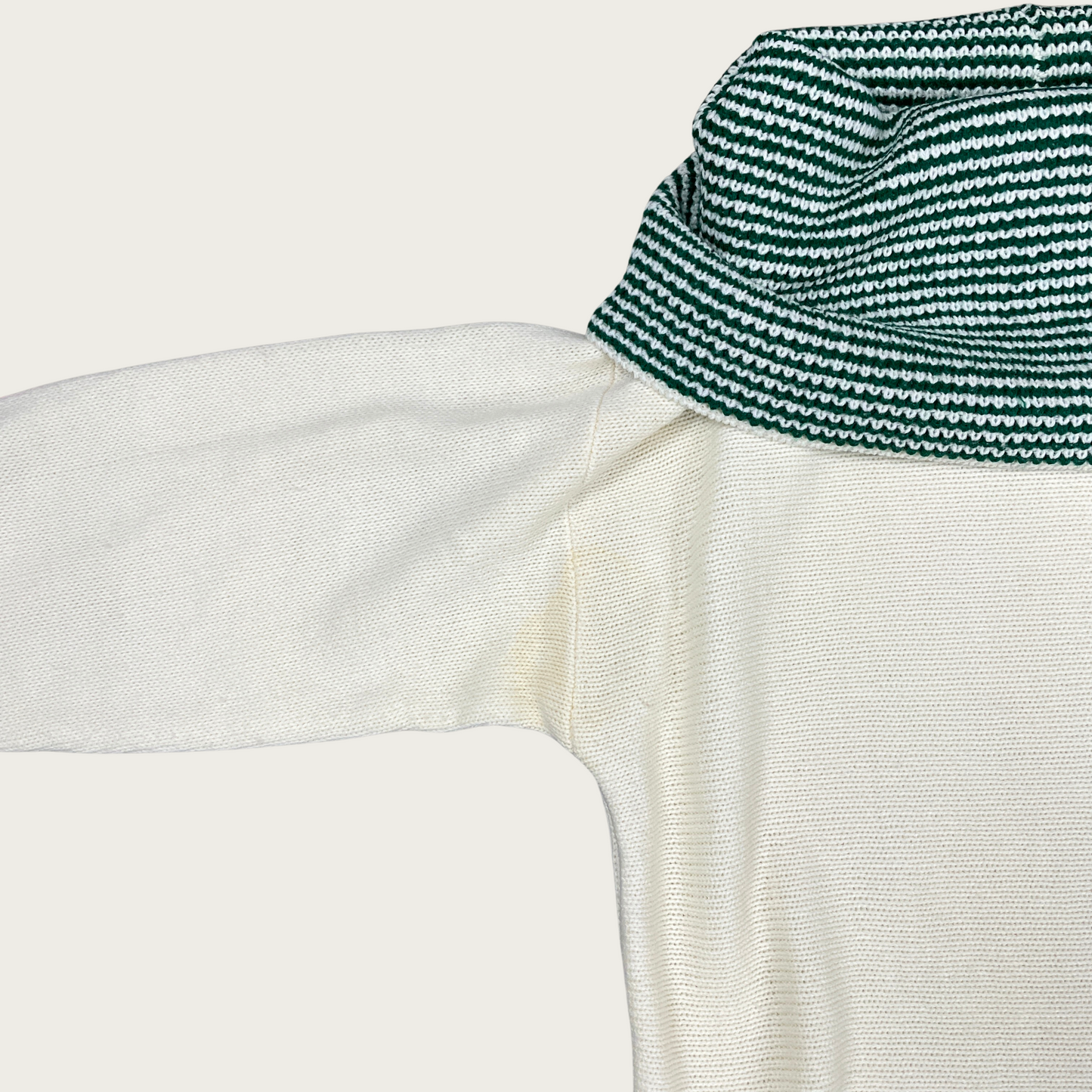 (M) Off The Shoulder Green Stripe Sweater Dress