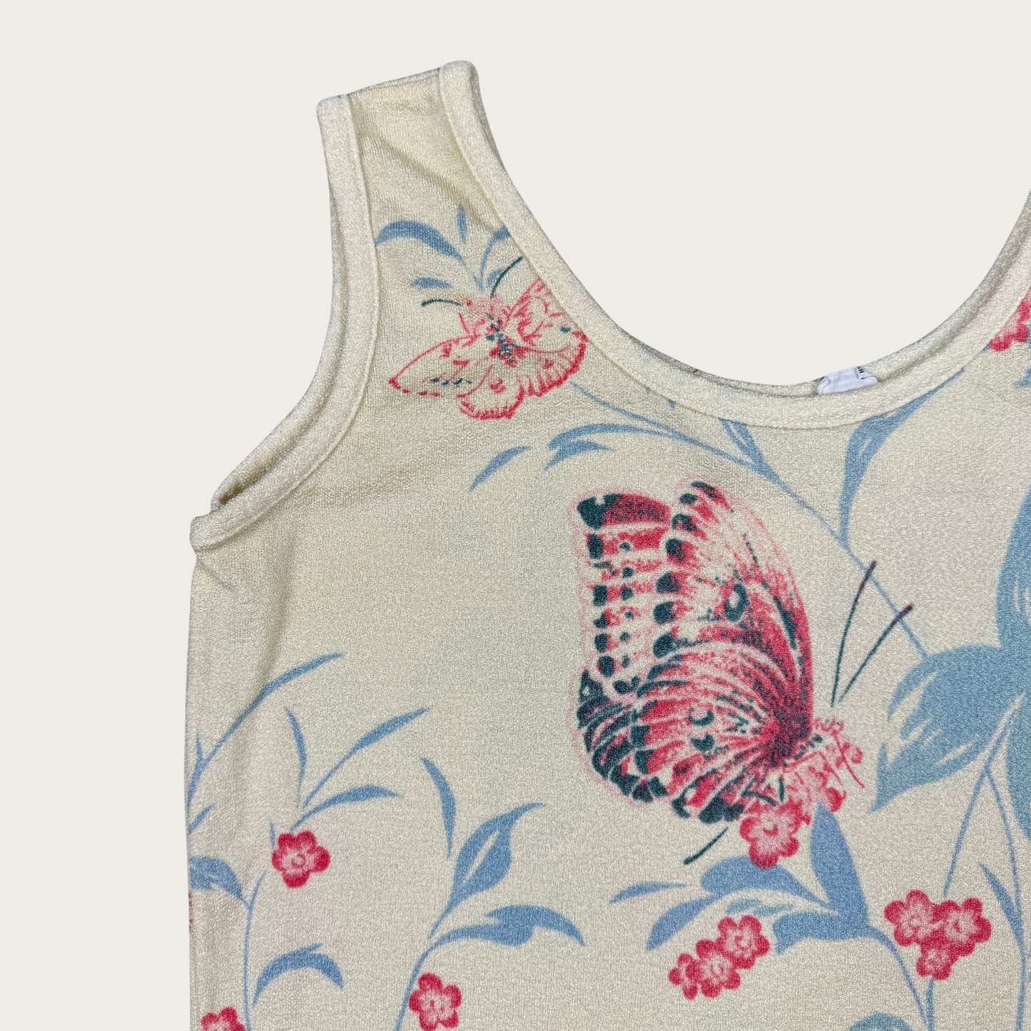 (L) 70s/80s Butterfly Print Tank Top