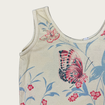(L) 70s/80s Butterfly Print Tank Top