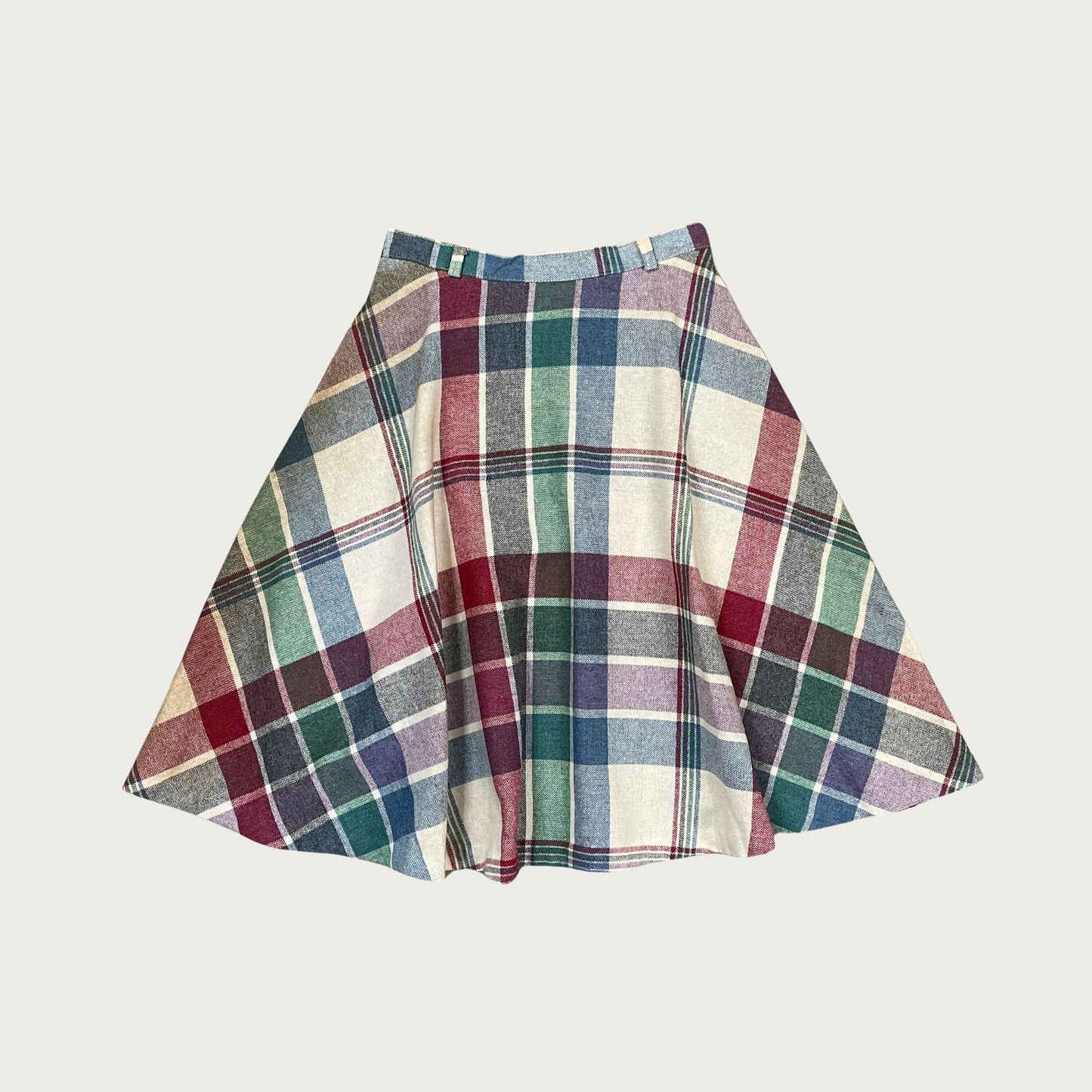 (24") Wool Plaid Circle Skirt