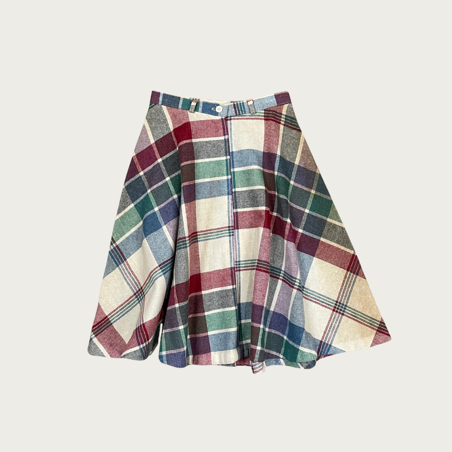 (24") Wool Plaid Circle Skirt