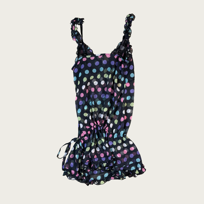 (S) Y2K Victoria's Secret Drop Waist Polka Dot Slip Dress