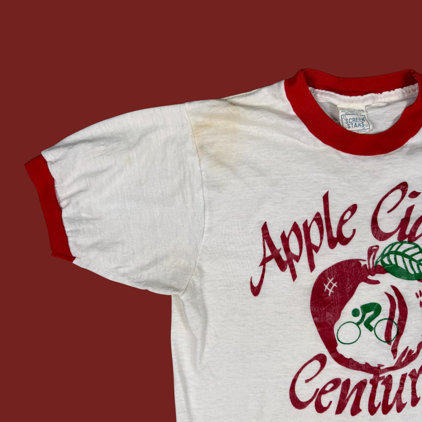 (M) 70s/80s Apple Cider Century Ringer Tee