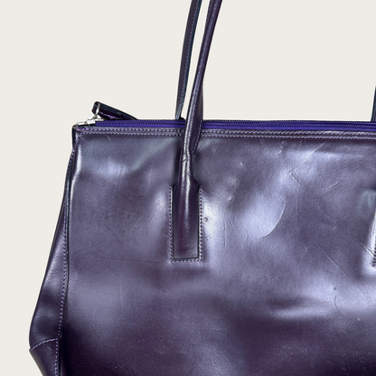 90s Kenneth Cole Genuine Leather Deep Plum Shoulder Bag