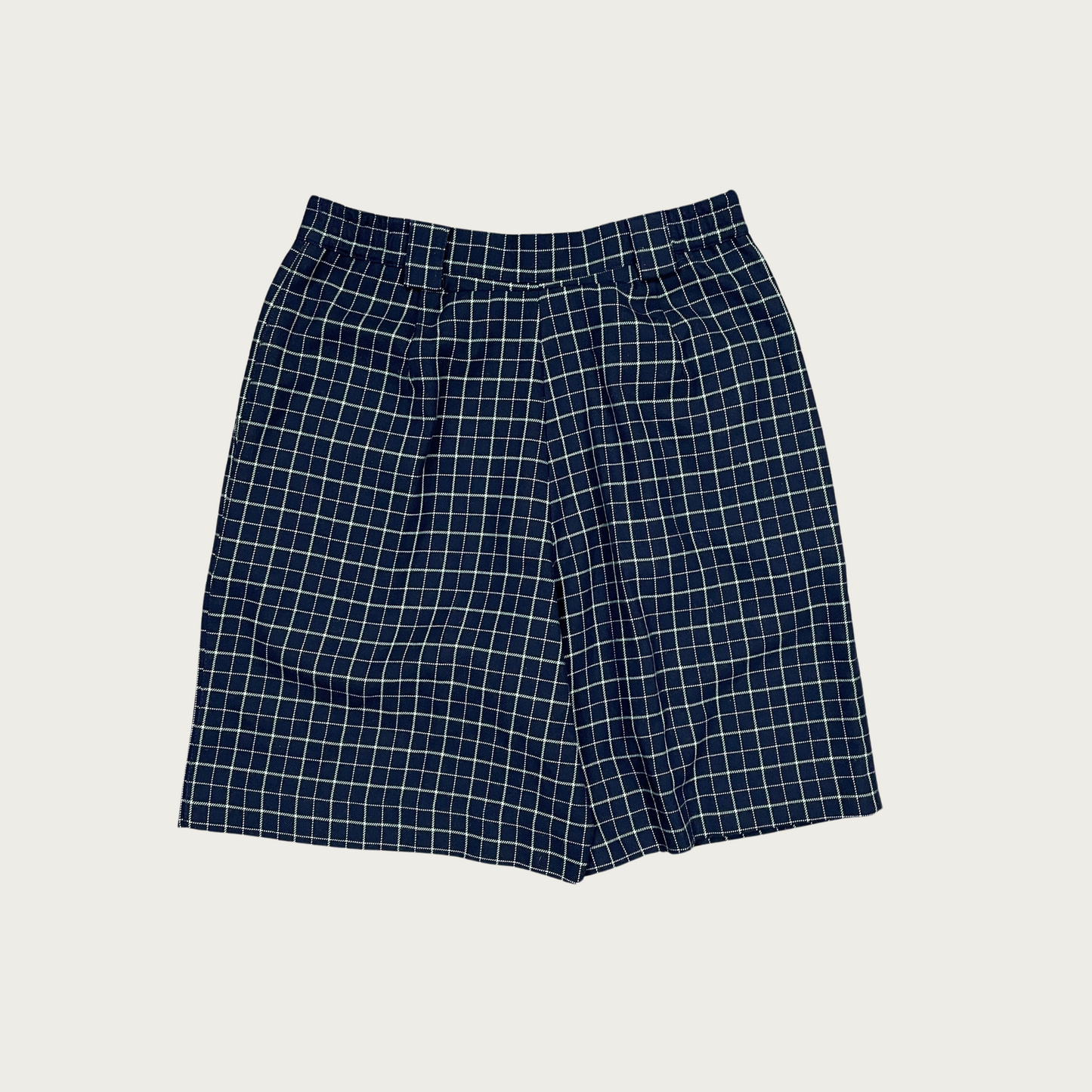 (27") Navy Blue Plaid Shorts