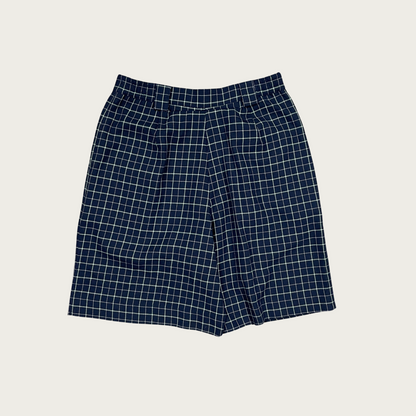 (27") Navy Blue Plaid Shorts