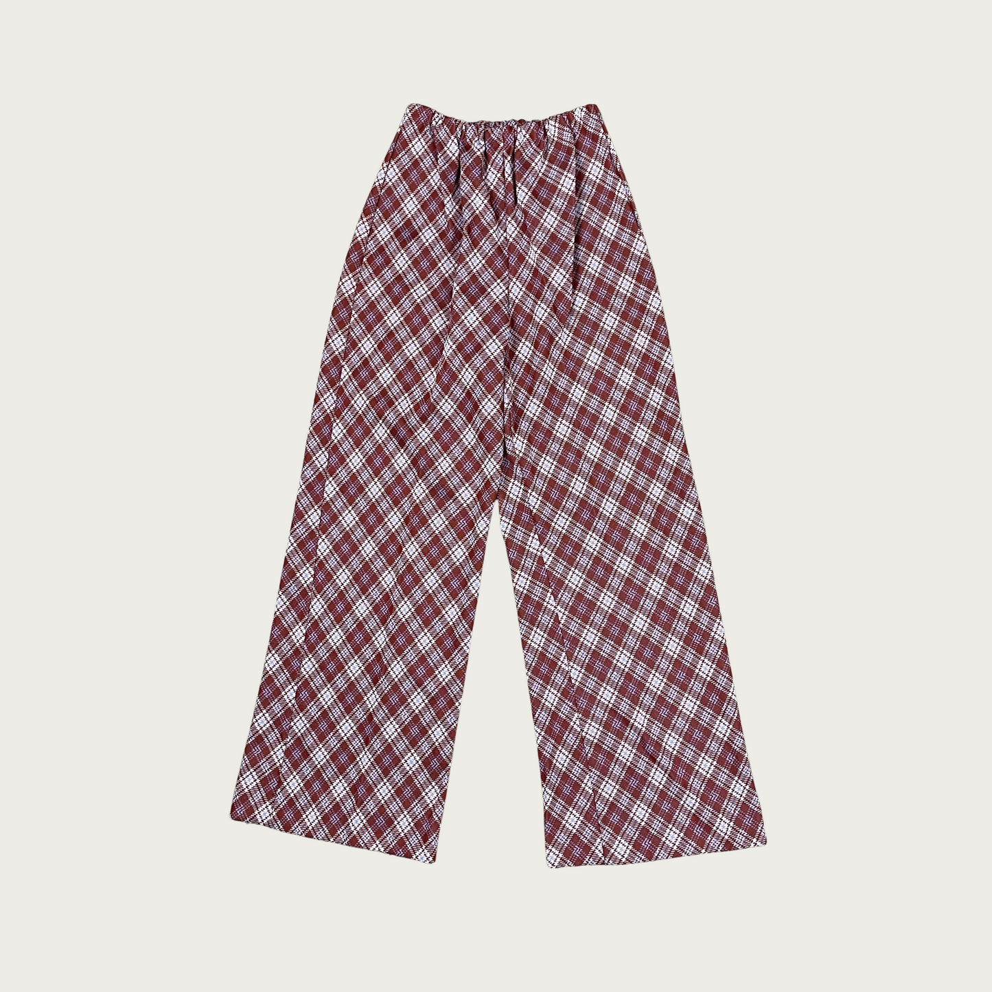 (L) 70s Plaid Matching Pants Set