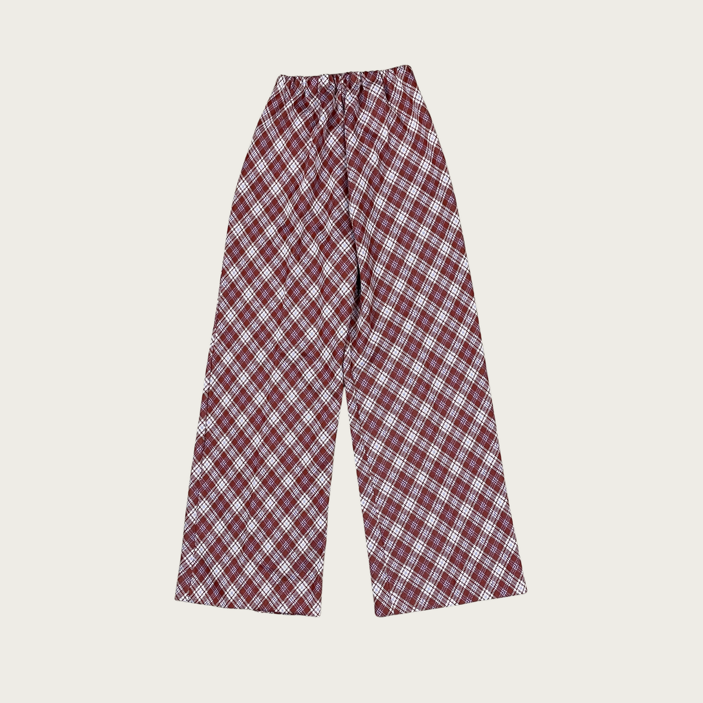 (L) 70s Plaid Matching Pants Set