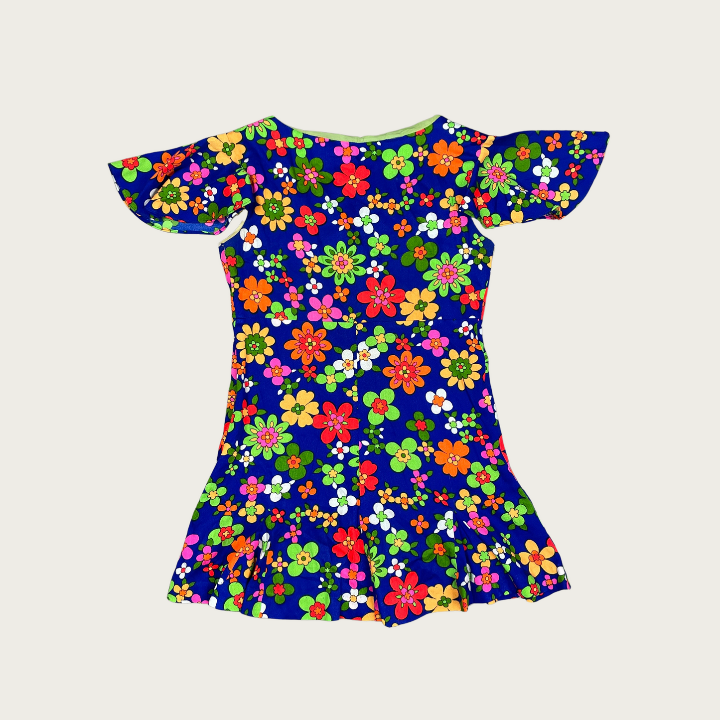 (M) Floral Button Up 70s Mini Dress