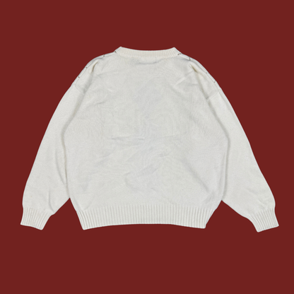 (M) Cream Argyle Sweater