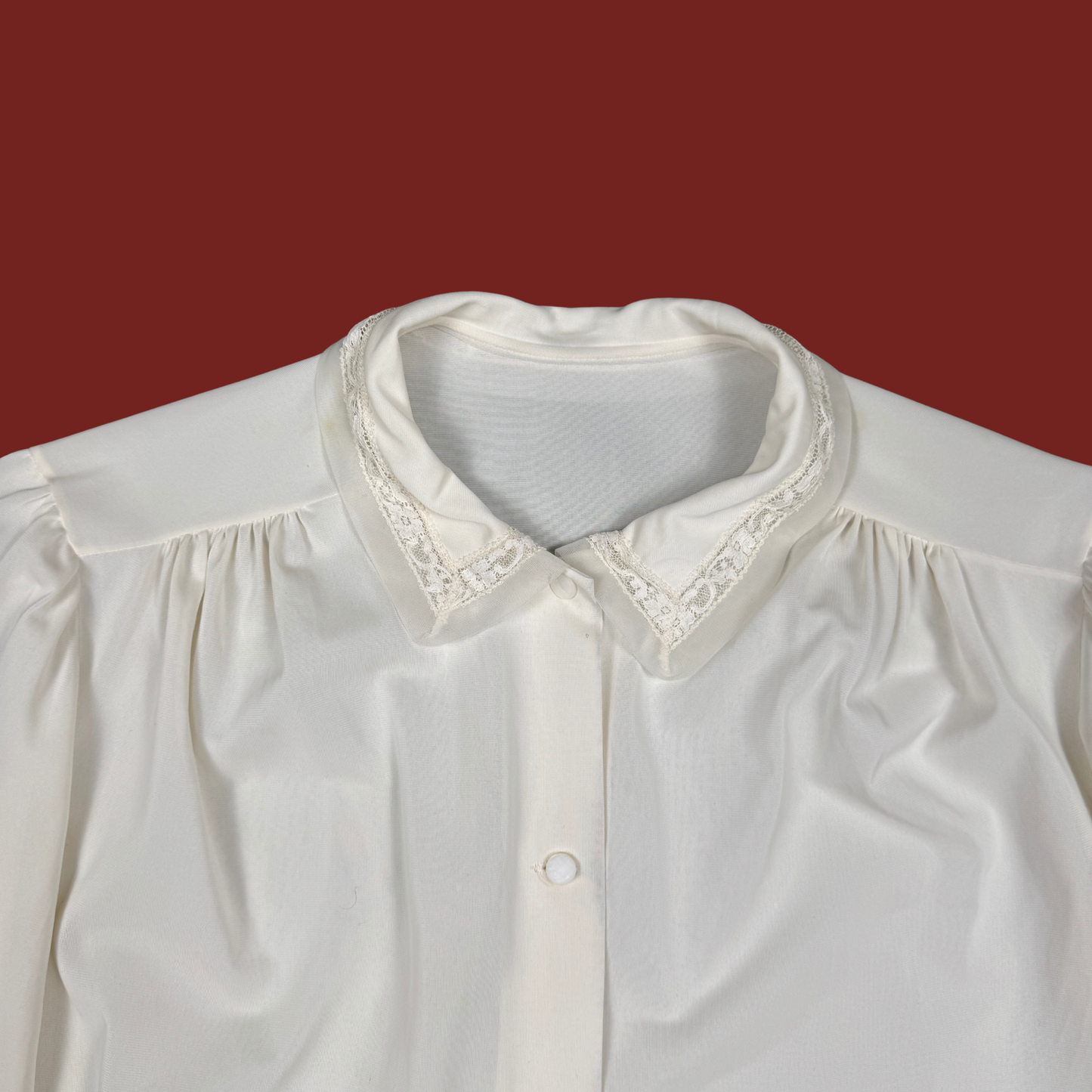 (S) 60s/70s Cream Nylon Bed Jacket