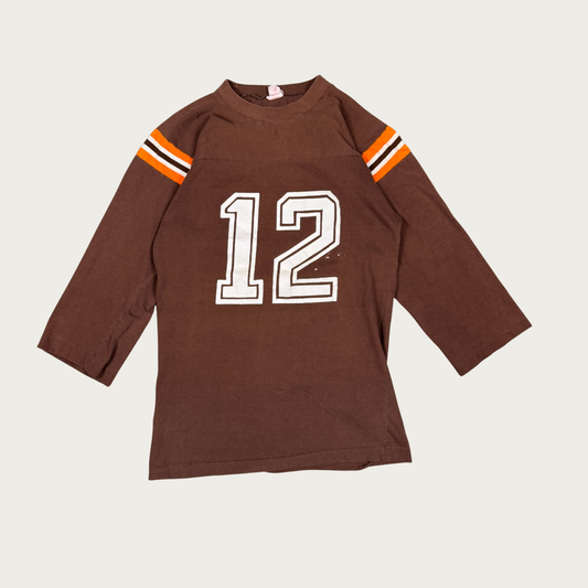 (M) 70s/80s Brown/Orange Number 12 Jersey Tee